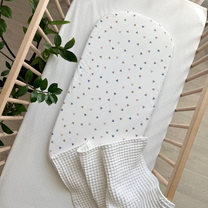 Cearsaf pentru carucior bebe din bumbac, Forme geometrice (2)